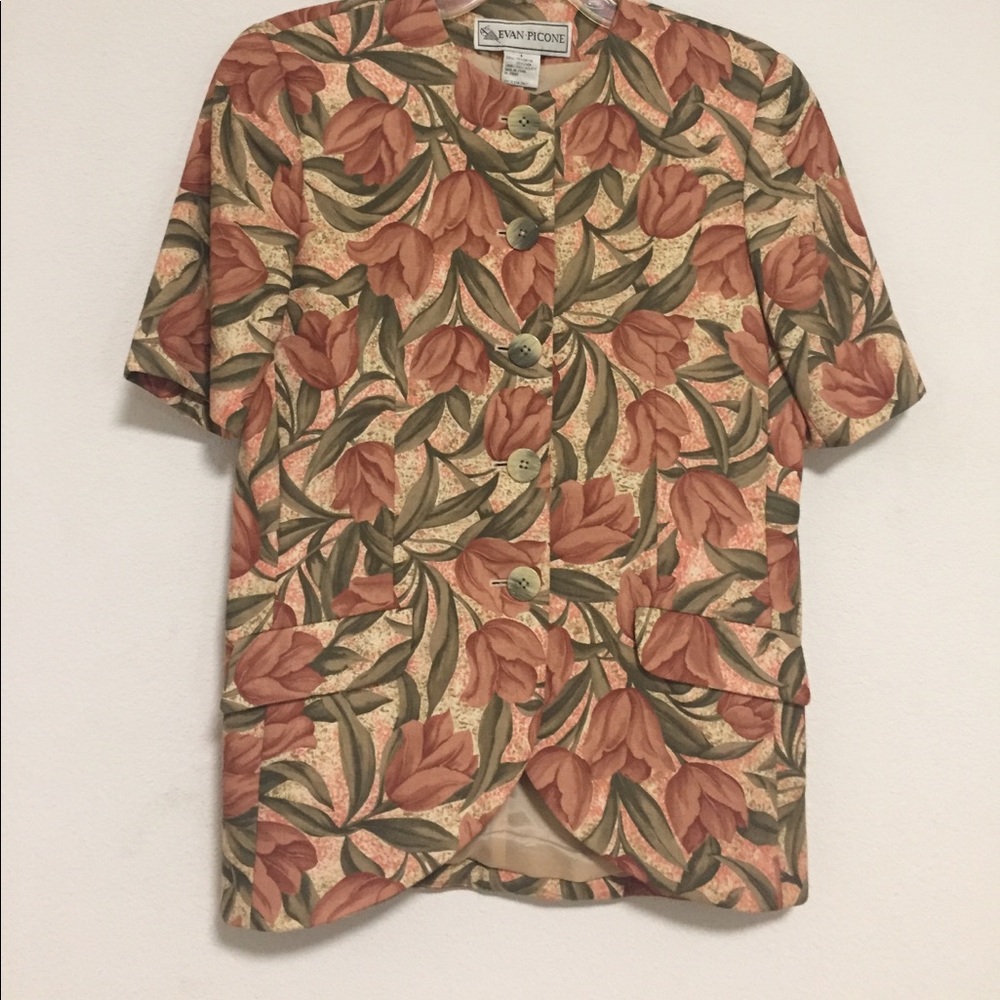 Evan Picone floral jacket